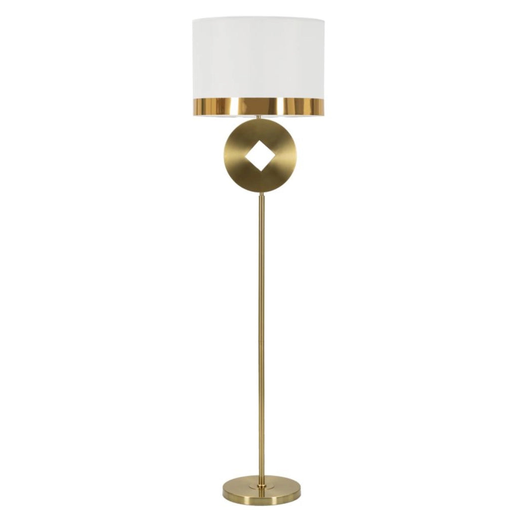 Lampada da Terra VKH195, Bianco, Metallo, 40x40x151 cm