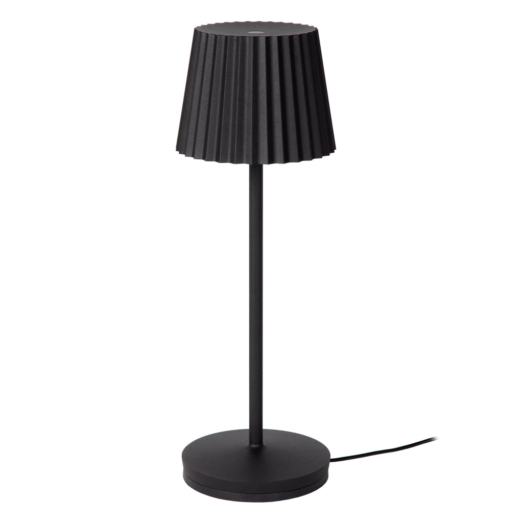 Lampada da tavolo esterna ricaricabile LED 2W IP54 nera Lucide