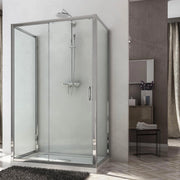 Box Doccia 3 Lati 70x100x70 cm 1 anta Scorrevole in Cristallo trasparente 6mm H185 Fosterberg Kolding Trio