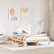 Letto senza Materasso-Struttura Letto 140x190 cm in Legno Massello di Pino 527209