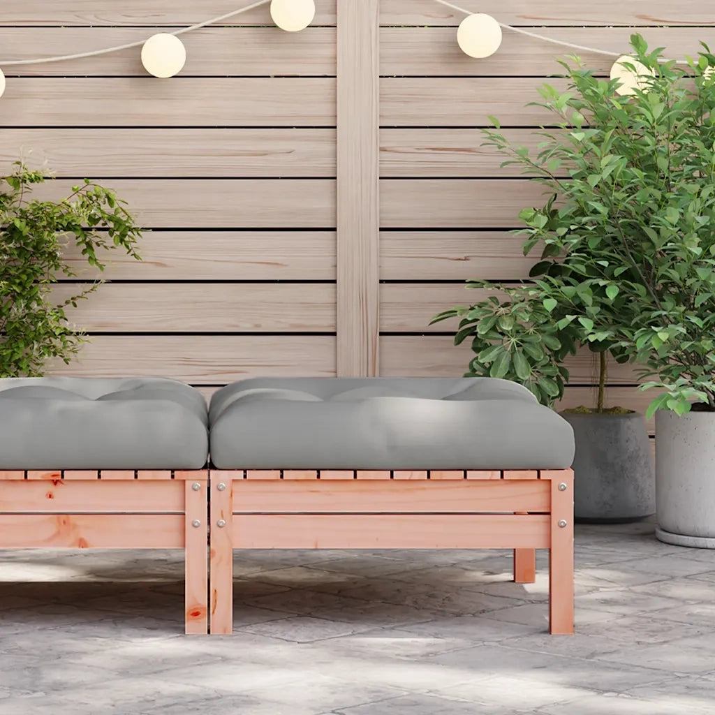 Sedia da giardino-Poggiapiedi da Giardino con Cuscino Legno Massello di Douglas 289828