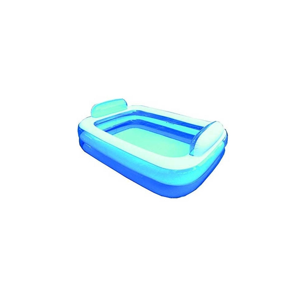 Trade Shop - Piscina Rettangolare Gonfiabile Con Poggiatesta 266 X 175 X 50 Cm 2 Camere Aria -