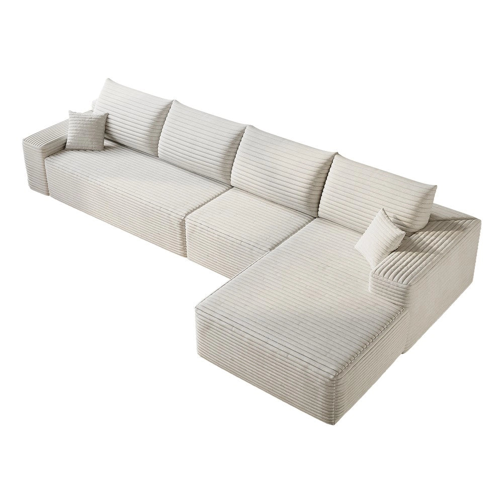 Divano angolare modulare con chaise longue ¨C Minimal ¨C bianco 340cm