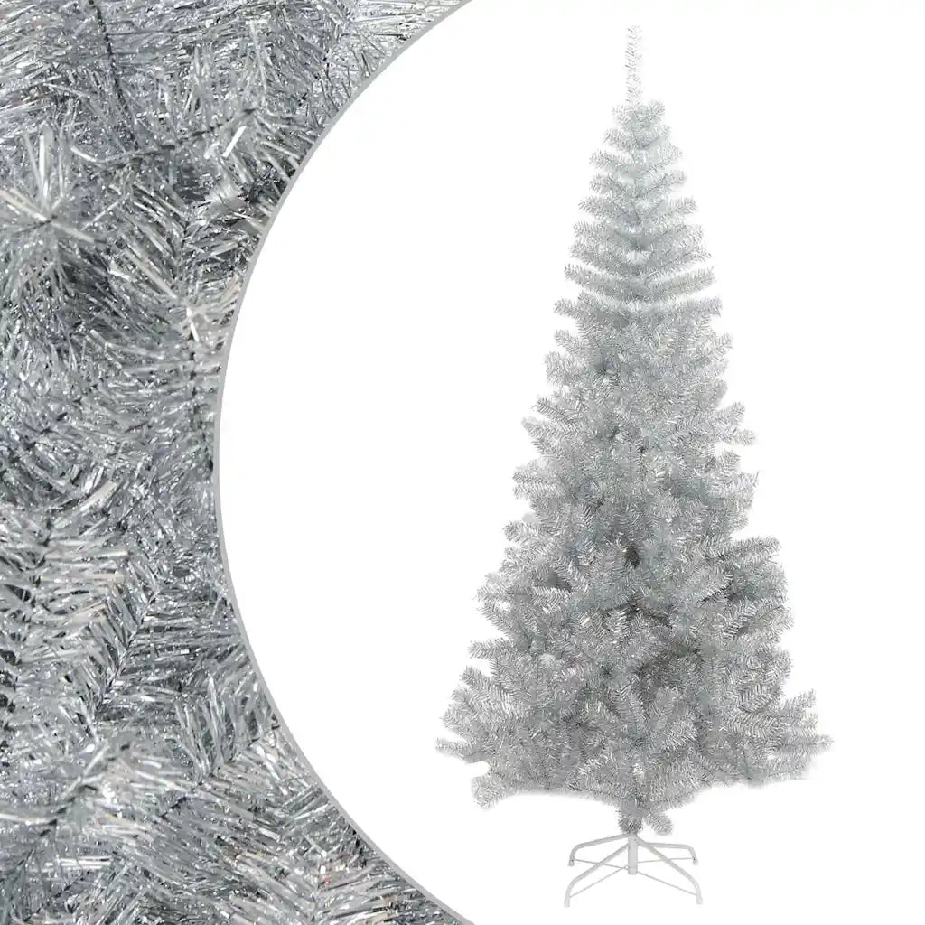 Albero di Natale Artificiale con Supporto Argento 210 cm PET 321014