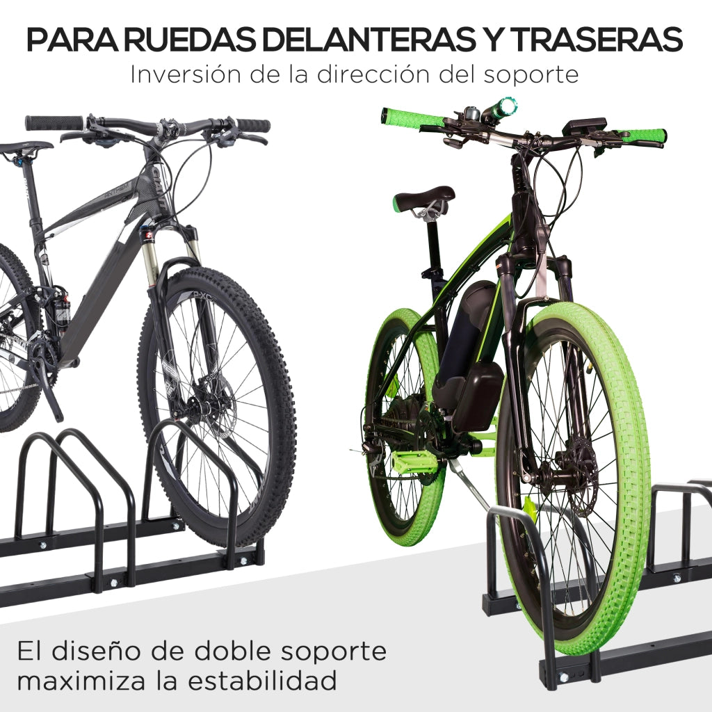 Parcheggio Biciclette per 4 ¨C zephmum ¨C Acero 110x33x27 cm Nero