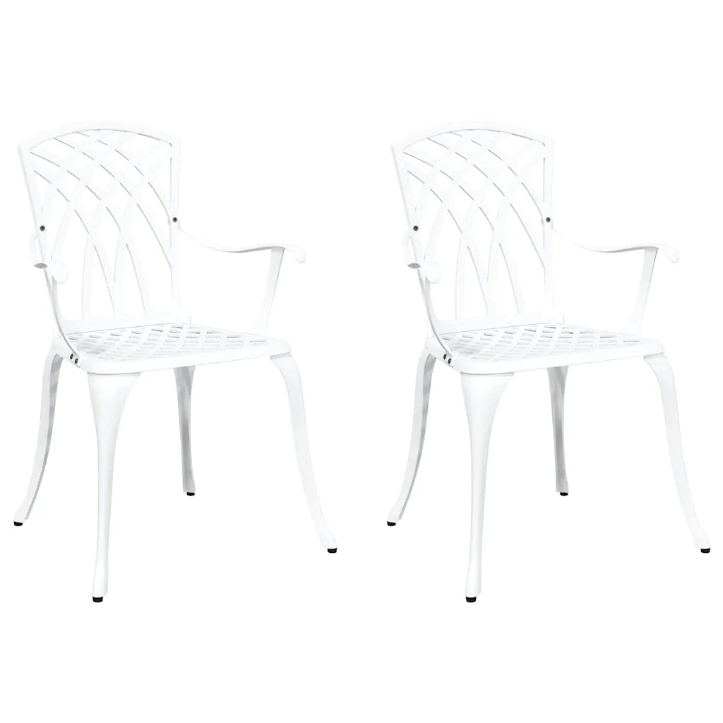Sedia da Giardino 2 pz | Sedie da Esterno Bianco 53 x 51 x 88,5cm Alluminio