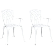 Sedia da Giardino 2 pz | Sedie da Esterno Bianco 53 x 51 x 88,5cm Alluminio