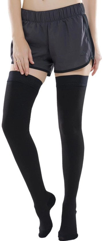 Compressori per gambe con chiusura a sigaretta e cintura in silicone per donne e uomini, compressione robusta di 20-30 mmHg (1 coppia)
