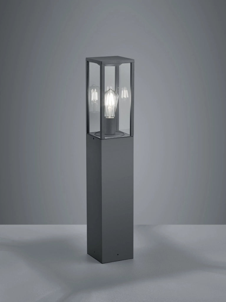 GARONNE PALO ALTO DA ESTERNO RETTANGOLARE IN FUSIONE COLORE ANTRACITE H. 80CM 1 LUCE ATTACCO E27