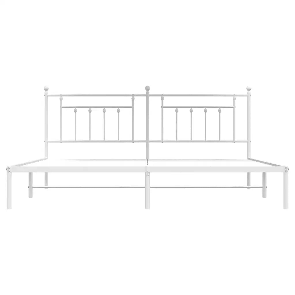 Giroletto con Testiera Metallo Bianco 193x203 cm 353592