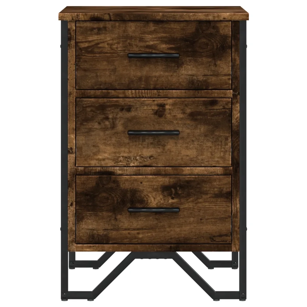Comodino-Tavolino da notte Rovere Fumo 40x41x60 cm in Legno Multistrato