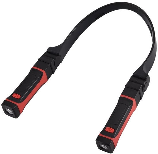 Lampada LED portatile, ricaricabile con piede magnetico, indossabile per operai