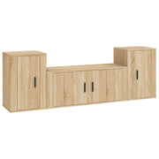 Set di Mobili Porta TV 3 pz | Armadietto TV | Mobile Porta TV Rovere Sonoma in Legno Multistrato