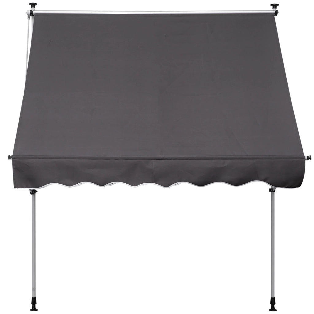 Toldo Manuale Retrattile per Balcone e Terrazzo ¨C zephmum ¨C Grigio 200x150x170-280 cm