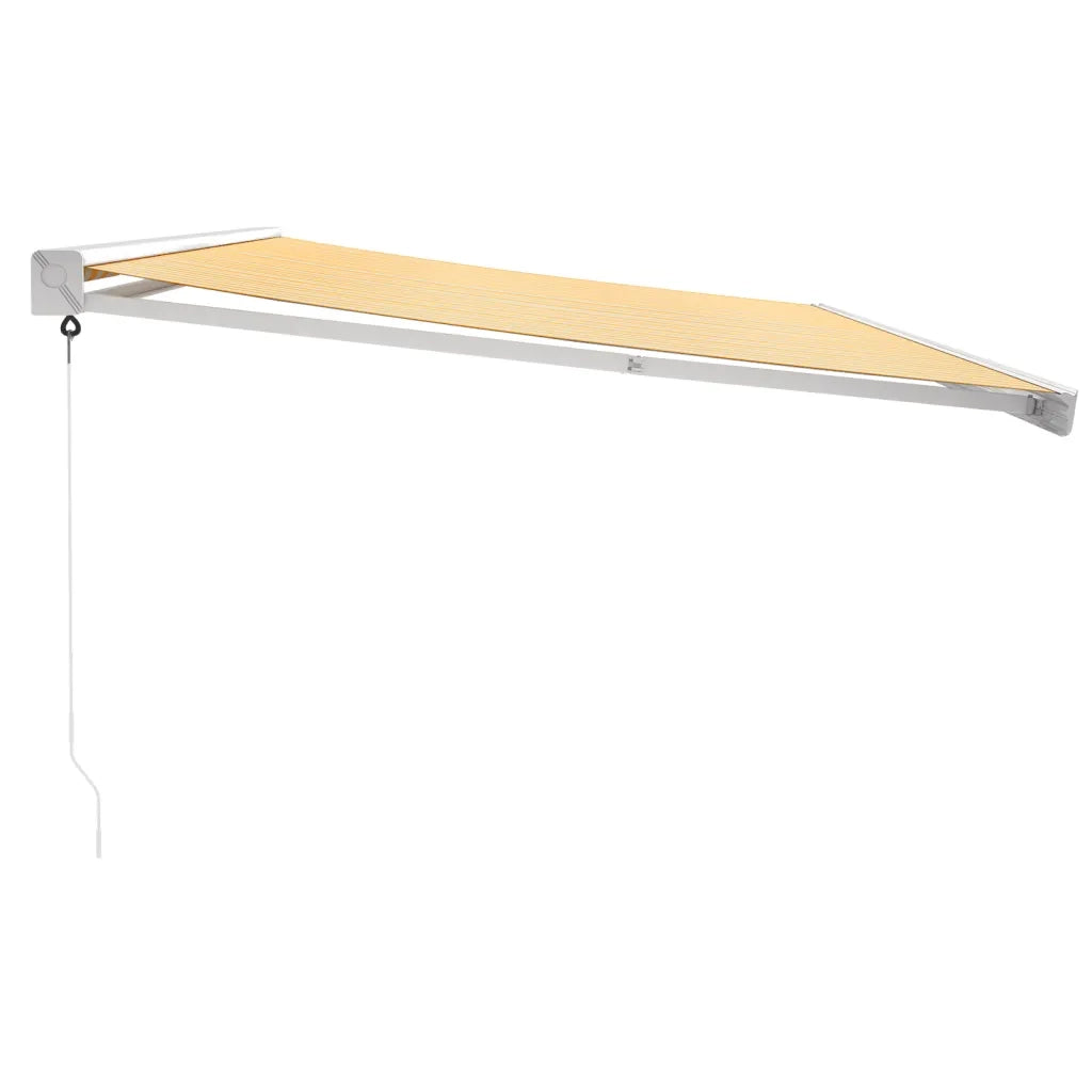 Tenda Sole Retrattile Gialla e Bianca 5x3 m Tessuto e Alluminio 3154535