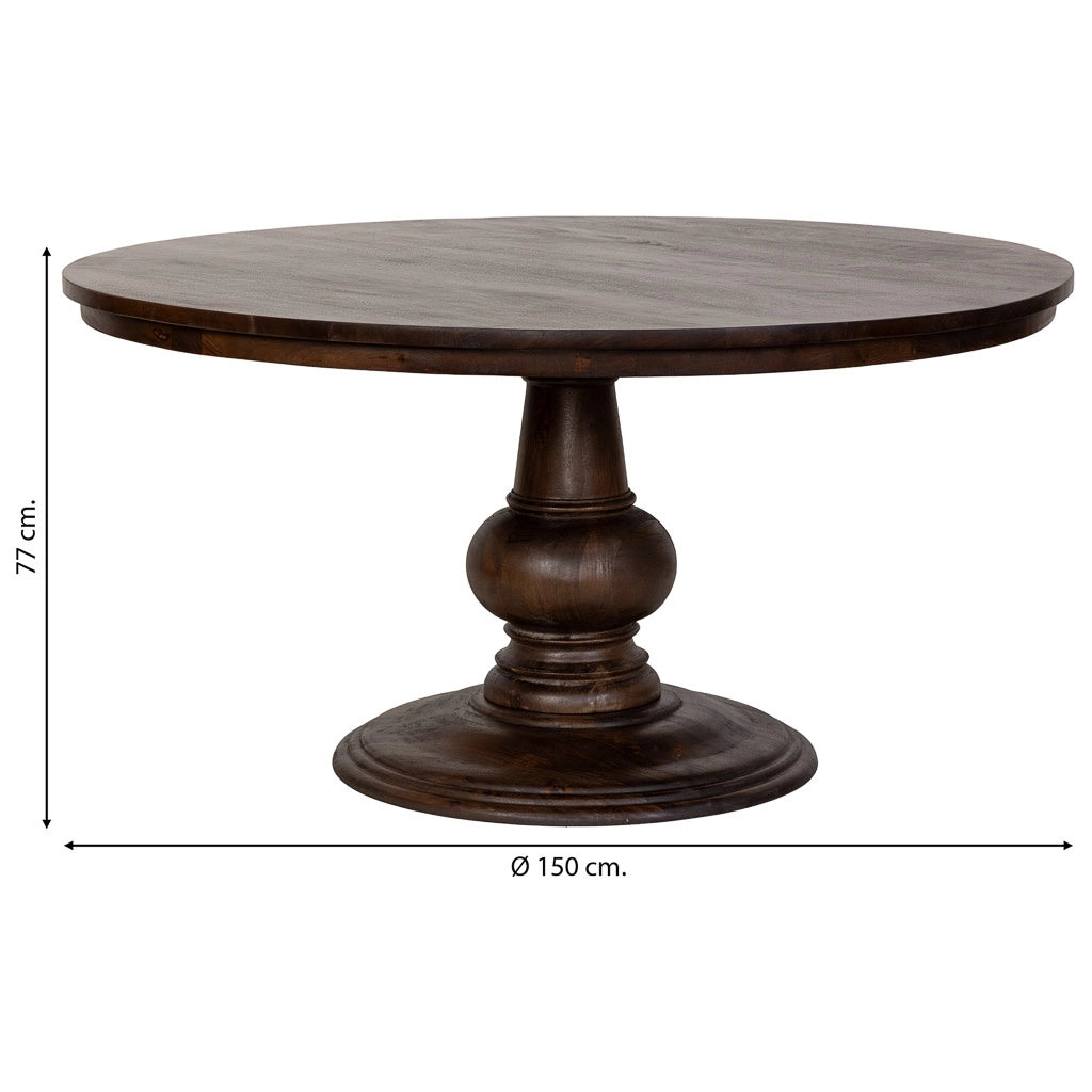 Tavolo da pranzo in legno marrone 150x150x77h cm