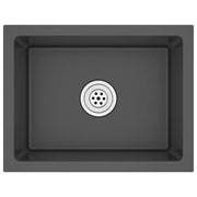 Lavello da Cucina Lavorato a Mano-Lavandino-Lavabo Nero Acciaio Inox 995808