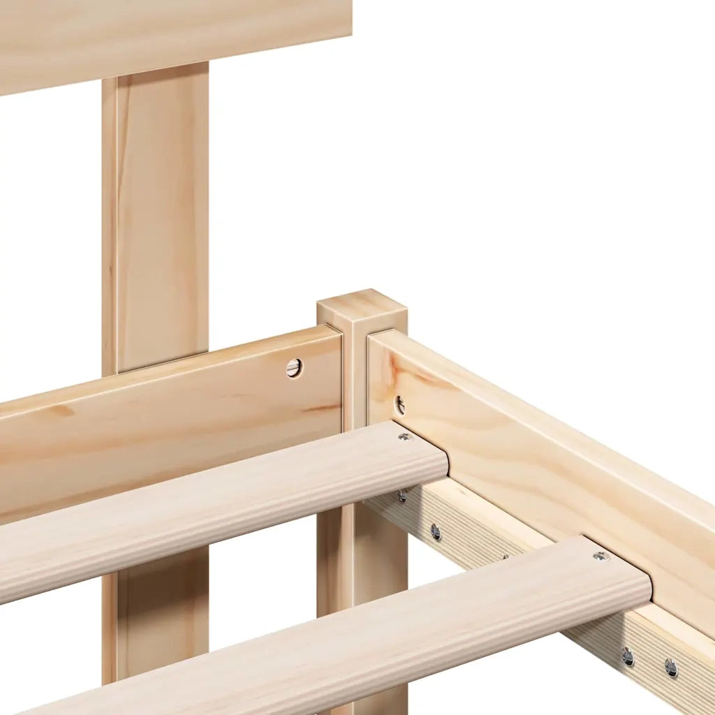 Struttura del letto Marrone 75 x 190 cm Legno massello di pino 872146