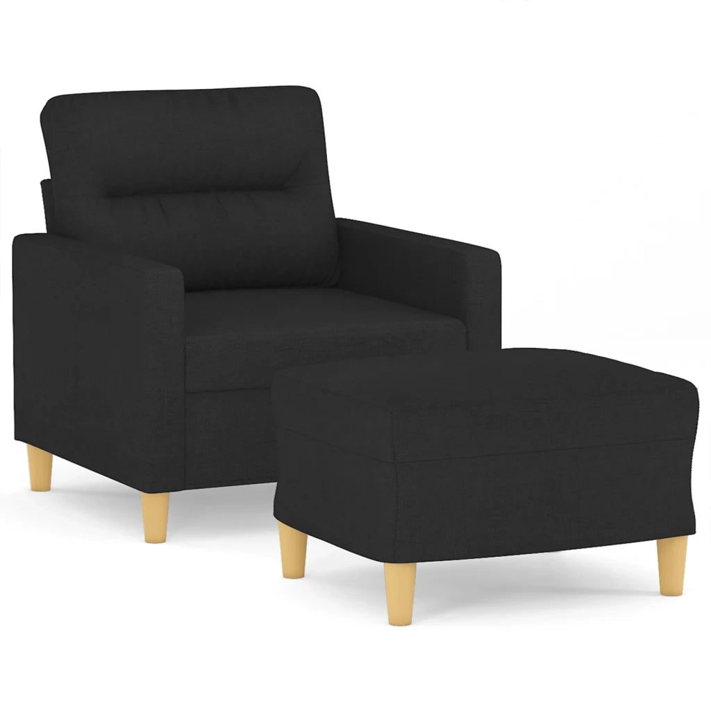 Poltrona con Poggiapiedi Nero 60 cm in Tessutocod mxl 70998