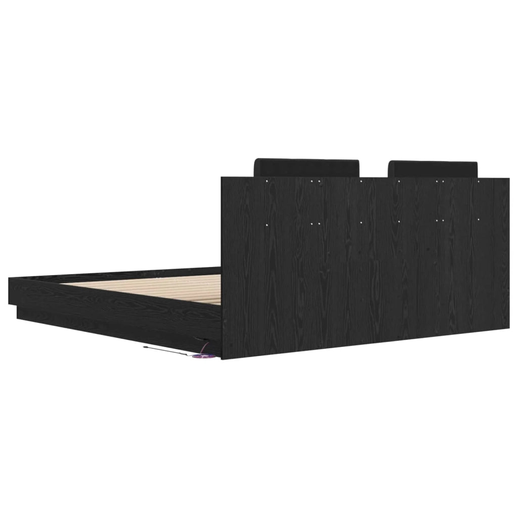 Struttura letto con testata Rovere Nero 180 x 200 cm