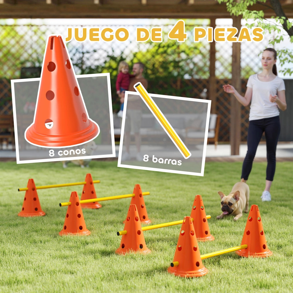 Set di Agilit¨¤ per Cani con 8 Coni e 8 Barriere ¨C Zephmum ¨C Verde