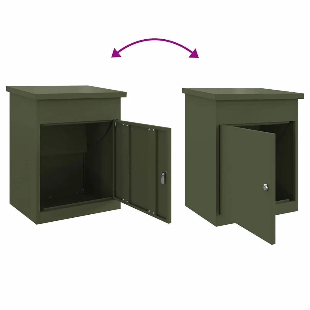 vidaXL Cassetta per pacchi Oliver verde 44 x 35 x 59 cm Acciaio