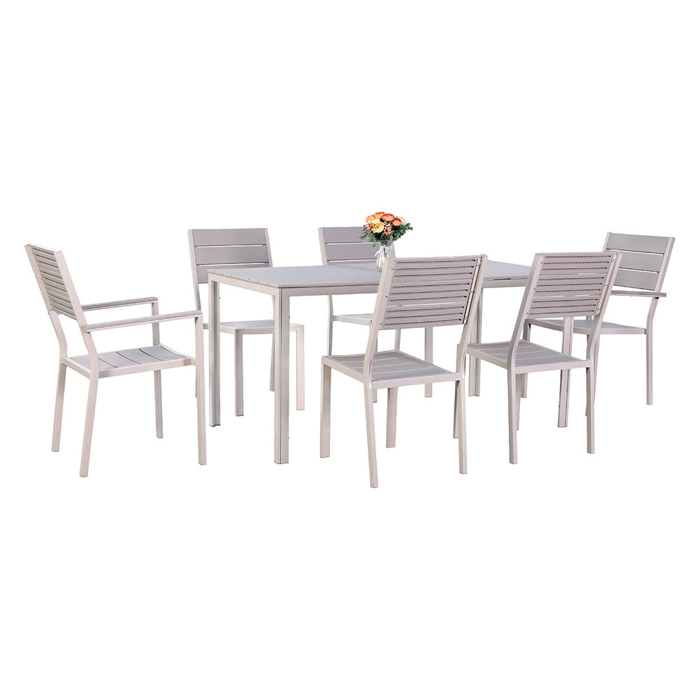 SET GIARDINO IN ACCIAIO 'ASSOS' colore beige  - LIF