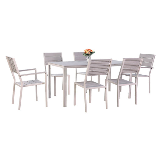 SET GIARDINO IN ACCIAIO 'ASSOS' colore beige  - LIF