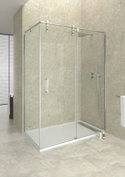 Box doccia angolare MOVING porta scorrevole + laterale fisso 180x80 cm cromo trasparente