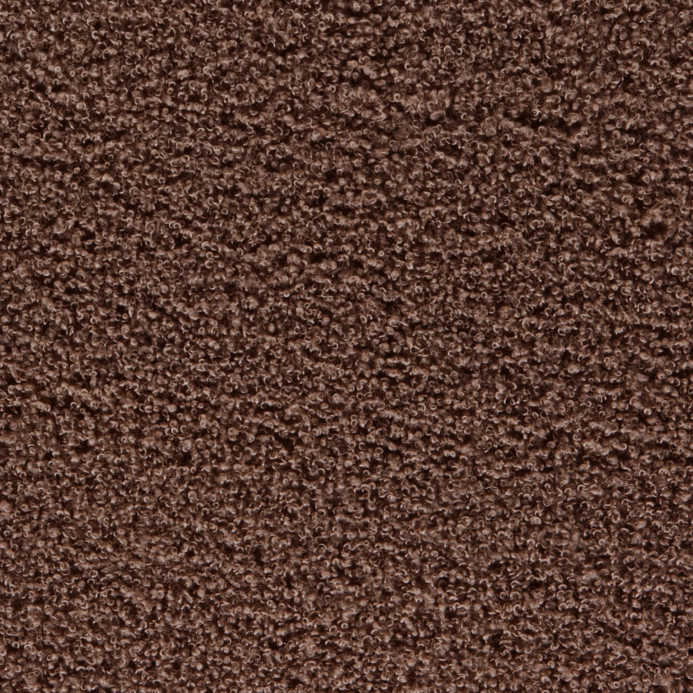 Pouf modulare singolo a profilo ribassato in tessuto bouclé marrone