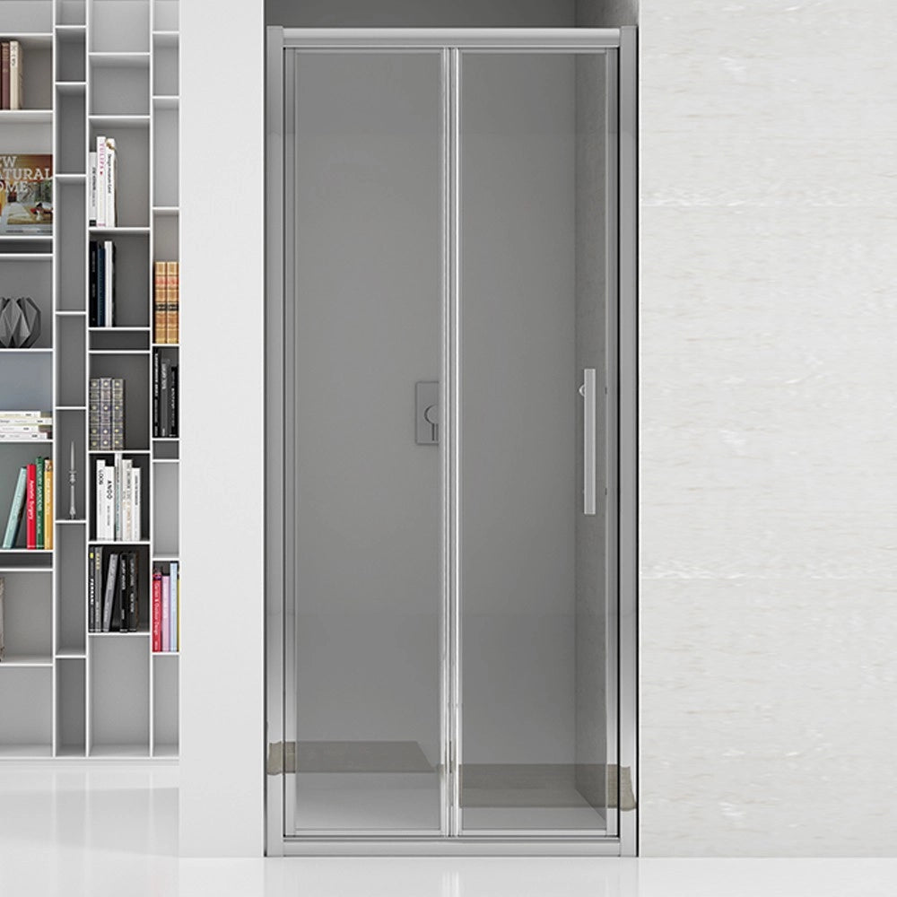 New plus - porta soffietto 77-81 cm vetro trasparente 6 mm h. 1,95