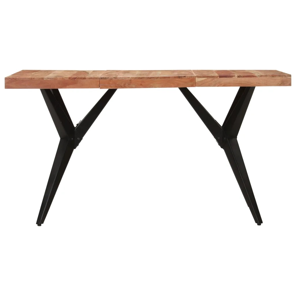 Tavolo da Pranzo | Tavolo da cucina Nero 140x70x76 cm in Legno Massello di Acacia