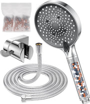 Douchekop con 1,6 m tubo e supporto, douchekop idroeconomico con 6 tipi di getto, douchekop con filtro (diametro 130 mm), Douchekop economico con funzione anticalcare, 8 l/min.