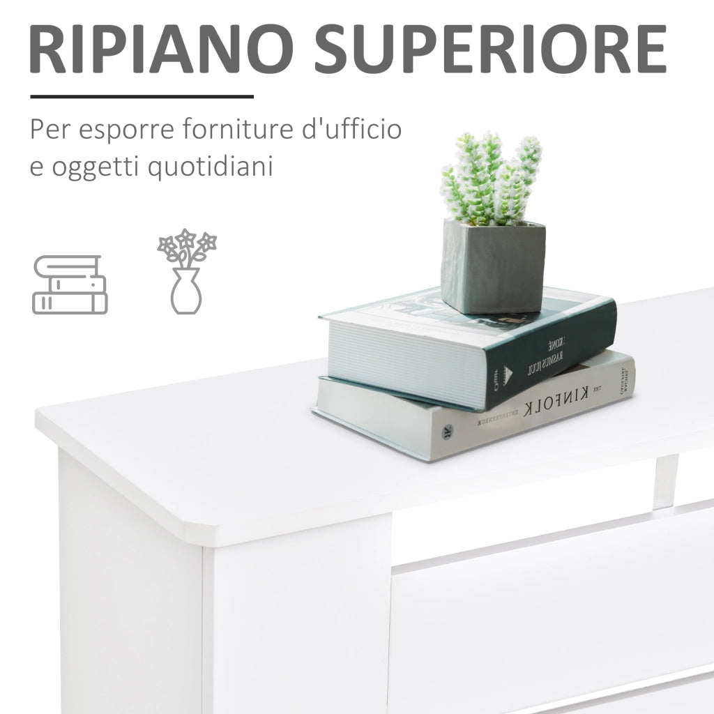 Copritermosifone a Doghe 172x19x81 cm con Ripiano Portaoggetti in MDF Bianco