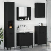 Set di mobili per il bagno Nero Legno ingegnerizzato, Metallo 3393114