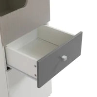 Libreria alta con ante a L e ampio spazio di archiviazione, 45 x 40 x 184 cm, Bianco