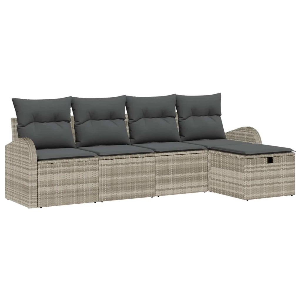 Set di divani con cuscino Grigio chiaro polyrattan 3359061