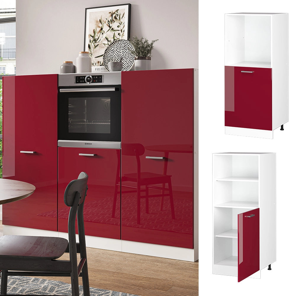 Vicco Mobile per forno da incasso Rosso lucido 60 cm