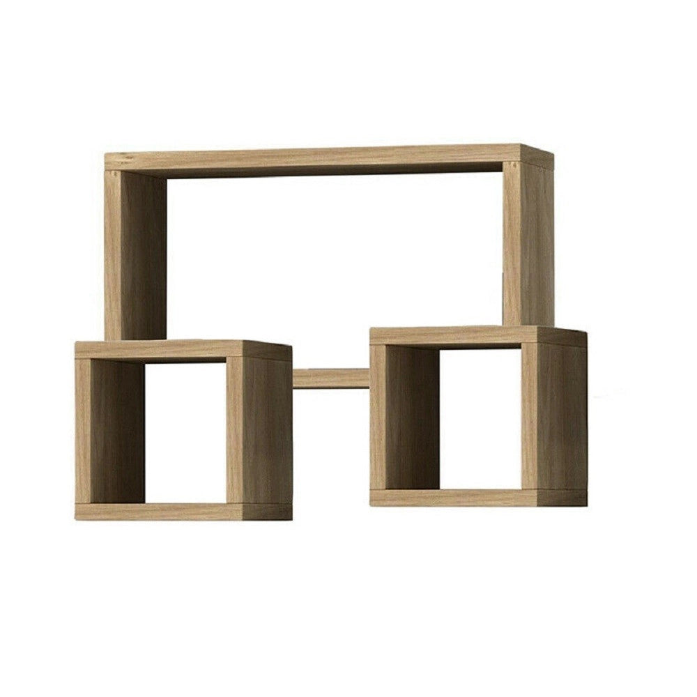 Trade Shop - Set 3 Mensole Cubi A Parete In Legno Mdf Scaffale Libreria Mensola Vari Colori -