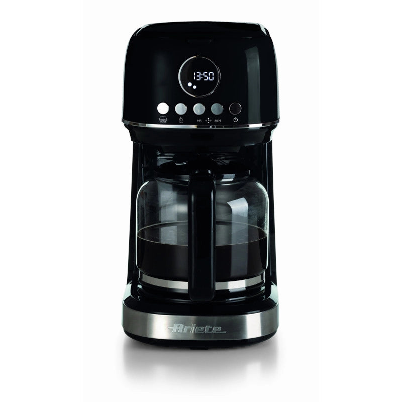 Macchina da caffè con filtro Moderna 15 tazze, base riscaldante, display LCD - Nero