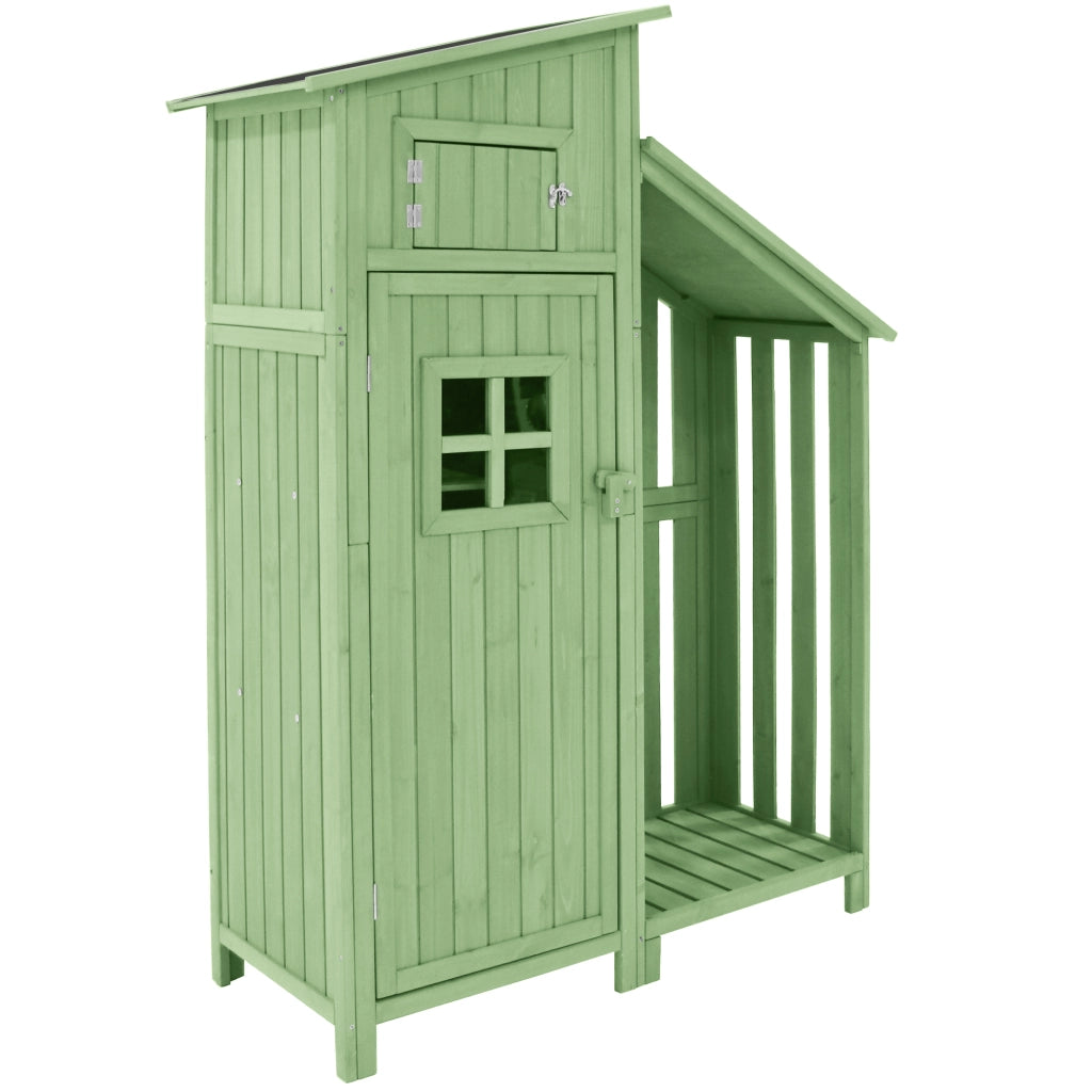 Capanno da giardino Armadio da giardino Armadio da giardino; Altezza x Larga: 124x46 cm; Altezza 124x46x174cm; adatto anche per piccoli giardini; Verde (Capanna di legno; 1 pezzo; Casa da giardino)