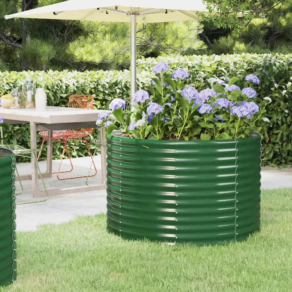 Vaso Giardino Acciaio Verniciato a Polvere 100x100x68 cm Verde cod mxl 67047