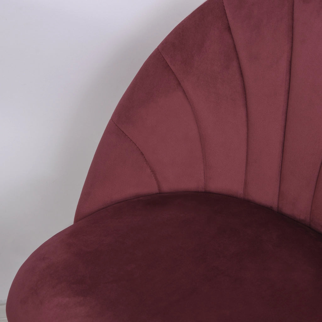 Set di 2 Sedie da Pranzo in Velluto ¨C Zephmum ¨C Bordeaux, Struttura Metallo Nero, 52x54x79 cm