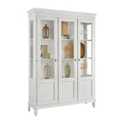 Vetrina classica 3 ante arte shabby legno bianco 144x45x200 (953) - Mobili 2G