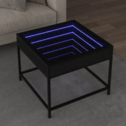 Tavolino da Salotto con LED Infinity Nero 50x50x41 cm