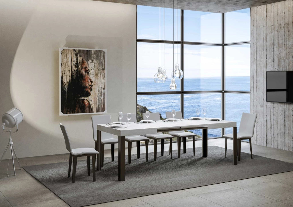 Tavolo Allungabile 140-224x80x77 cm Linea Bianco Frassino