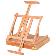 Cavalletto in Legno di Faggio ¨C zephmum ¨C Con Cassetto, Altezza Regolabile, 42x36x12.5 cm