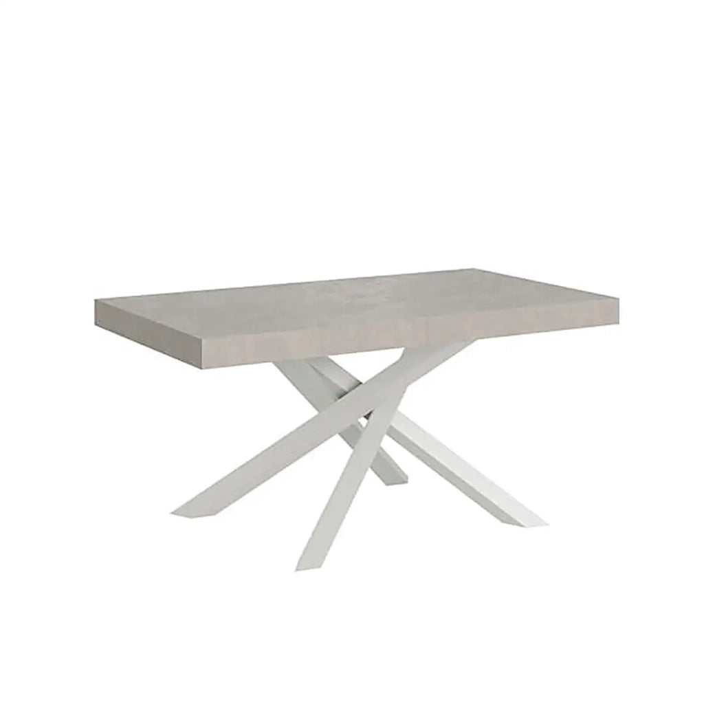 Tavolo allungabile 160/420x90 cm Volantis cashmere gambe bianche