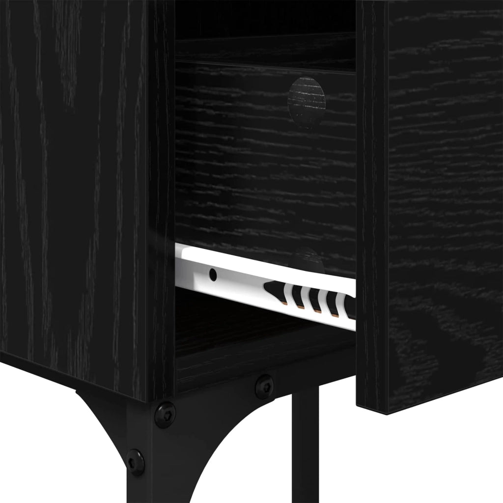 Comodino Rovere Nero 40 x 29 x 60 cm Legno multistrato