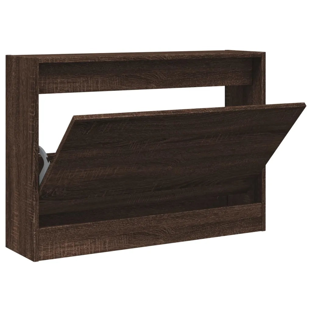 Scarpiera-Scaffale per scarpe Rovere Marrone 80x21x57 cm in Legno Multistrato
